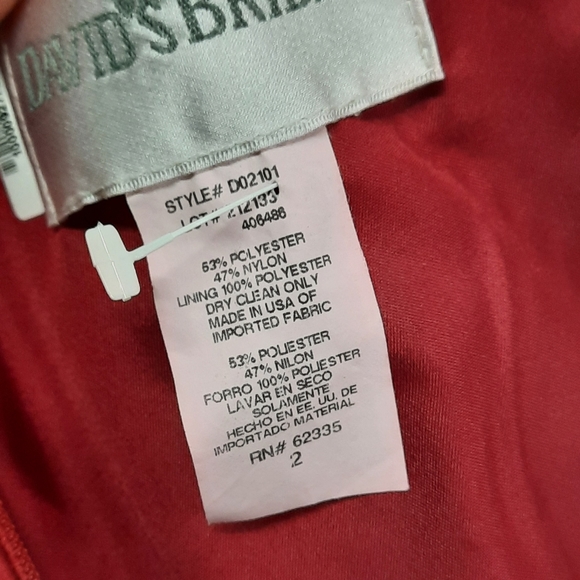 David's Bridal Dress Womens Size 2 Red - Picture 5 of 7